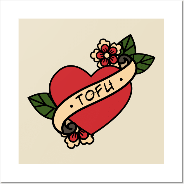 Old School Love Tofu Tattoo Wall Art by BubblegumGoat